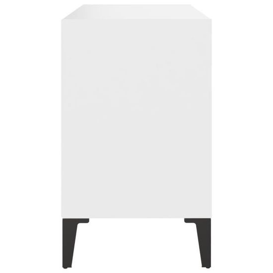 (805932) Meuble TV avec pieds en métal Blanc 69,5x30x50 cm DBA