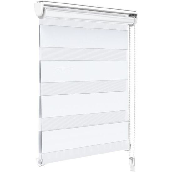 Store enrouleur jour/nuit Natural blanc ligné, l.40 x H.250 cm, DECOSOL DELUXE | Leroy Merlin