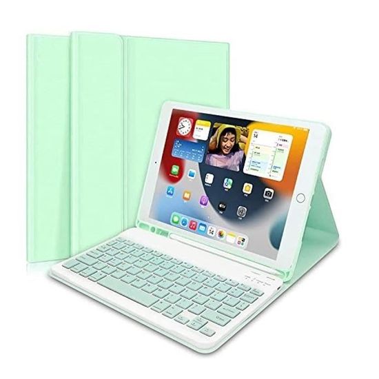 Etui et Azerty Clavier - iPad 10.2" 9ème Génération 2021/iPad 8ème 2020/iPad 7ème 2019 - Vert