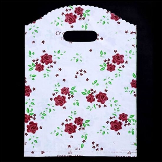 Lot De 400 Sacs Plastique Noirs Avec Poignées - Grand Format 52x32 Cm, 35 Microns, Très Résistants - Pour épicerie, Boutique, Rangement Vrac