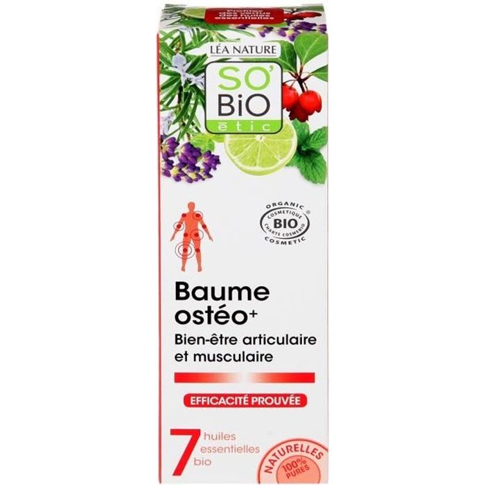 SOBIO Baume ostéo - Bien-être articulaire - Bio - 75 ml - 100% naturelle