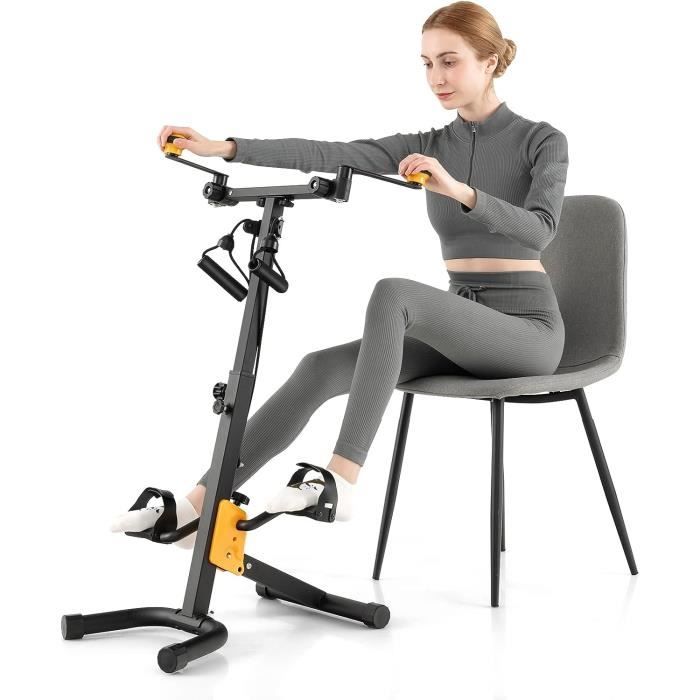 KOMFOTTEU Pédalier Pliable Avec Écran LED – Mini Vélo D’Appartement Pour Bras Et Jambes, Résistance Réglable, Cadre En Fer, Idéal Pour Bureau Et Maison