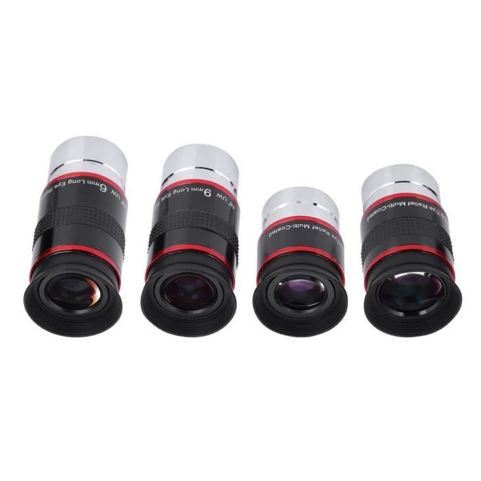 Kit oculaire FMC 6 + 9 + 15 + 20 + 1,25 pour angle ultra grand angle 68 ° pour télescope Astro