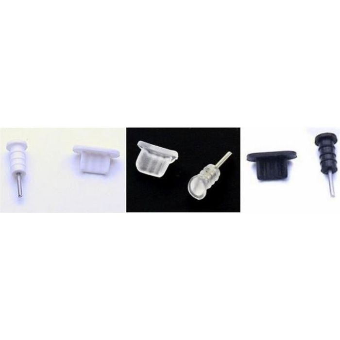 2x Bouchon Anti Poussière Cache Prise Jack 3.5mm Samsung LG Sony HTC WIKO etc. coloris blanc