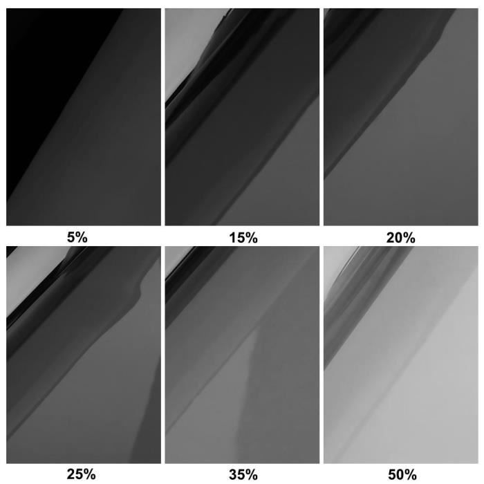 Film de teinte pour vitres de voiture - Noir foncé 50x300cm 5% à 50% rouleau arrière d'été, - Modèle: 20 percentage - ANQCFSYA02147