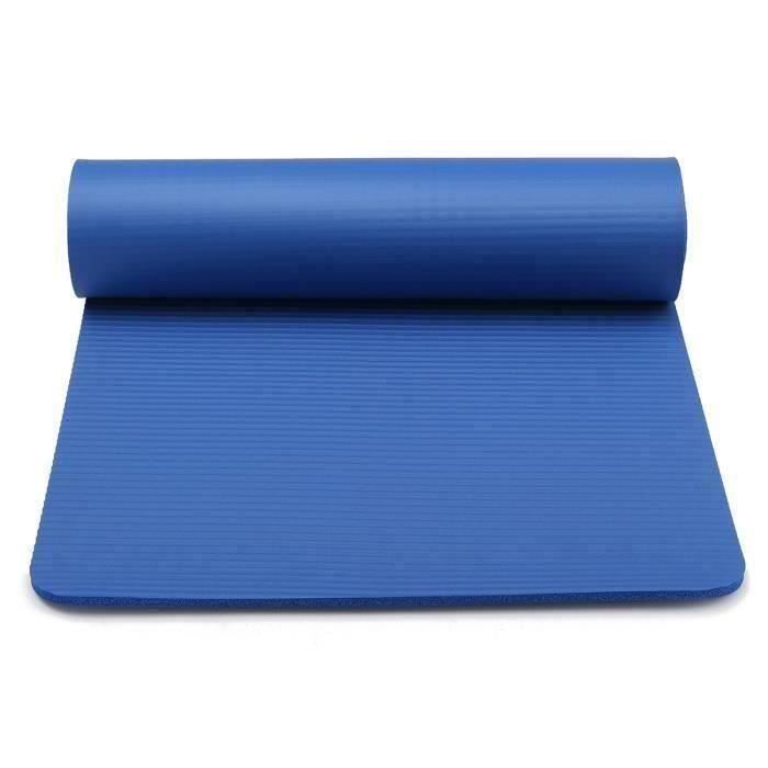 Tapis de Yoga Pliable Antidérapant Gymnastique Sport Bleu Foncé