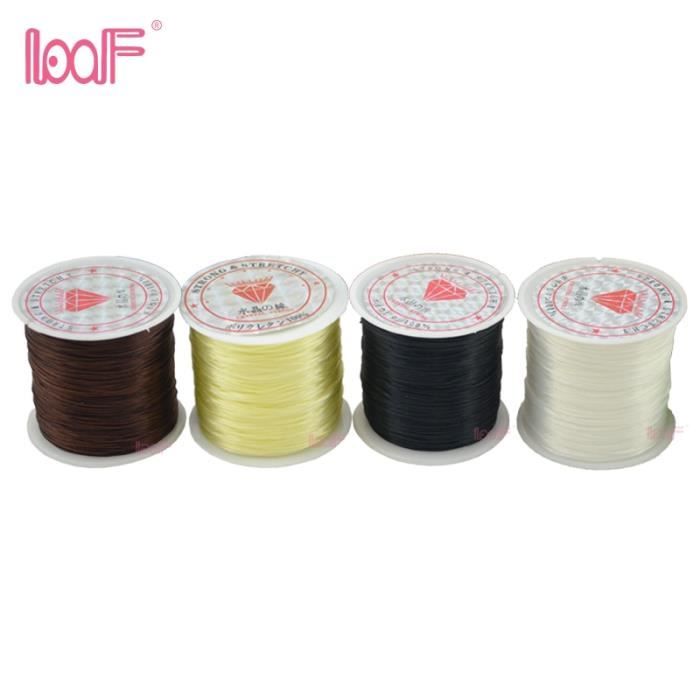 brown -LOOF – rouleau de fil élastique et extensible pour fabrication de bijoux ou extensions de cheveux, 80 m-rouleau, 0.8mm, 1 pi