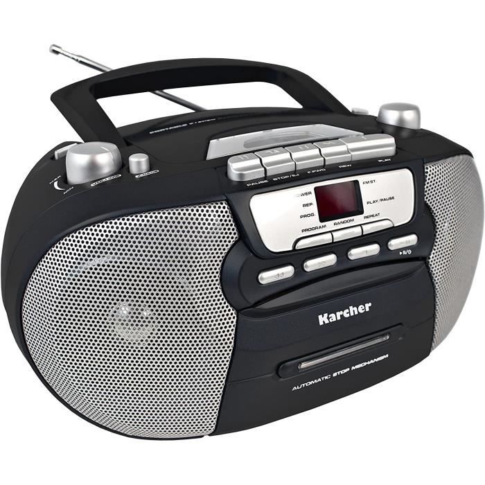 Karcher RR 5040 Oberon Radio/Lecteur CD Portable (Radio AM/FM, Lecteur CD, Cassette, AUX-in, Fonctionnement Secteur/Piles)