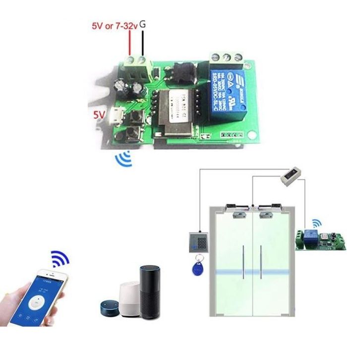 Sonoff 5V 12V 24V 32V Interrupteur Wifi sans fil module de relais Smart Home Automation modules téléphone App télécommande m 1640