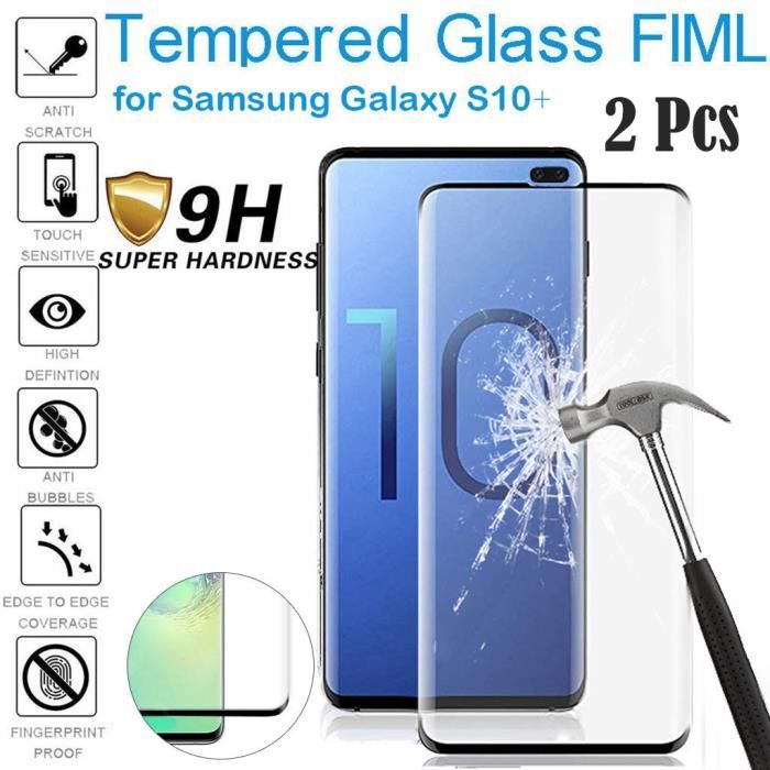Empreinte digitale d'écran en verre trempé HD pour Samsung Galaxy S10 Plus 6,4 pouces @JBq335