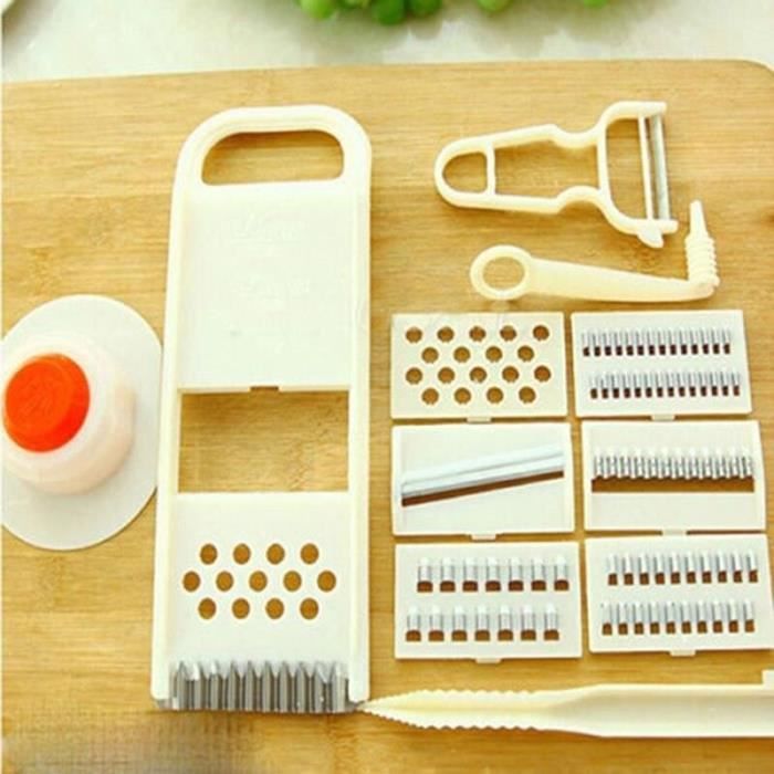Couteau à trancher,Râpe à découper ménagère Ensemble de 11 pièces chaud blanc râpe à découper râpe à usage - Type white
