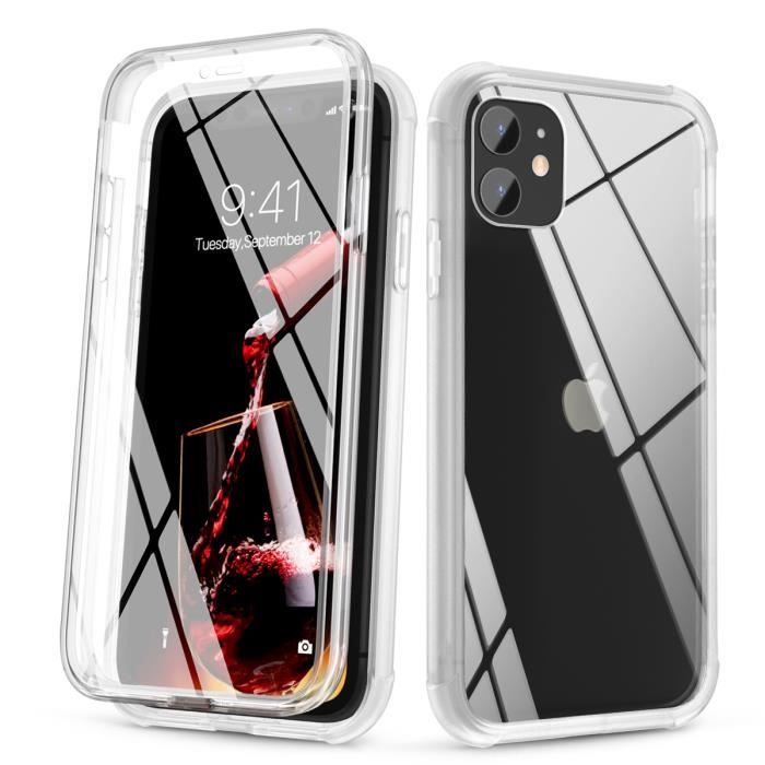 Supgear coque antichoc 360 bumper housse cover Intégrale anti-choc bumper iPhone 11 Transparent