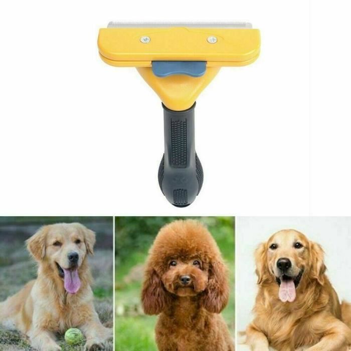 Boomersun Brosse Chien Chat Peigne Déméloir Professionnel Poil Long Râteau de Toilettage Réduit Efficacement la Perte de Cheveux 90%