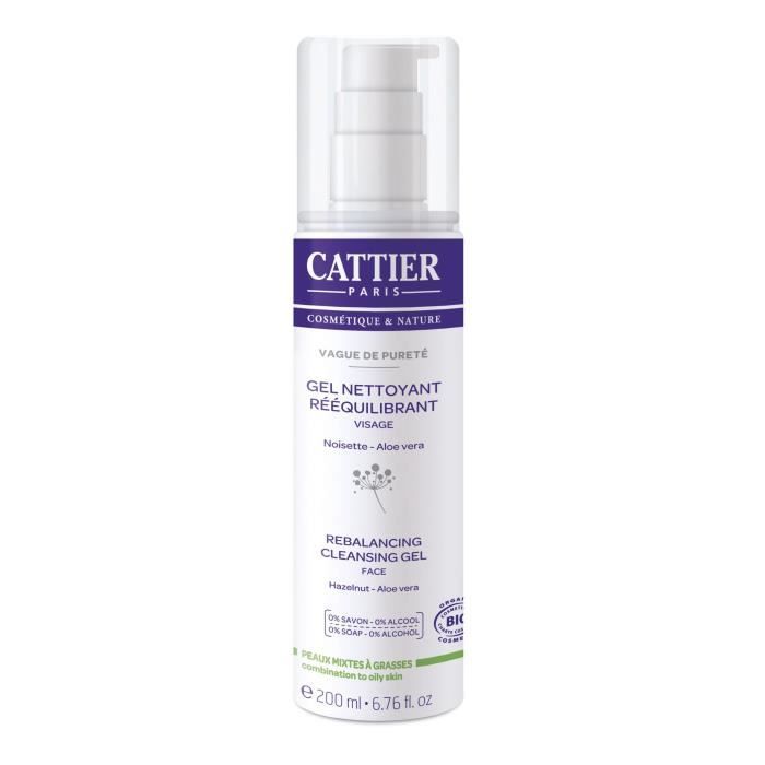 CATTIER Gel Nettoyant Rééquilibrant Bio Vague de Pureté 200 ml