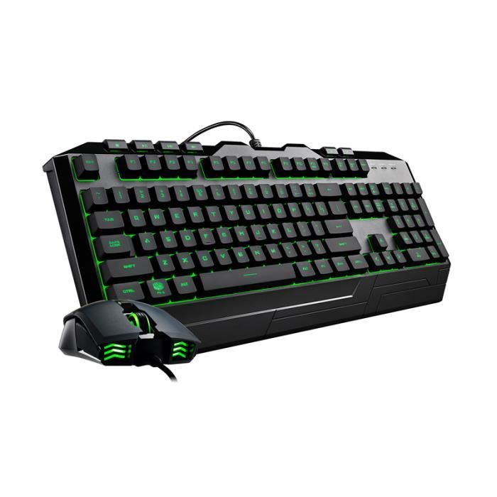 Cooler Master Devastator 3, Avec fil, USB, Clavier à membrane, QWERTY, LED, Noir
