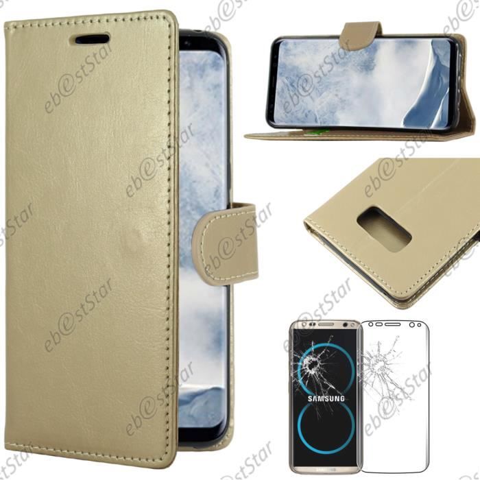 ebestStar ® pour Samsung Galaxy S8 - Housse Coque Etui Portefeuille Support PU Cuir + Film protection écran en VERRE Trempé
