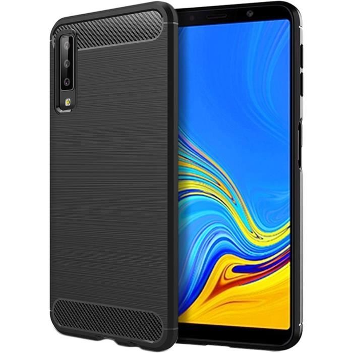 ebestStar ® pour Samsung Galaxy A7 2018 A750F - Coque Gel Motif Fibre Carbone Luxe Flex TPU Premium , Noir