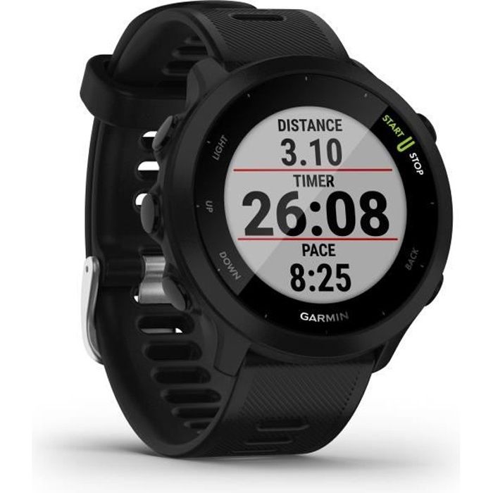 GARMIN Forerunner 55 - Montre GPS multi-activités running avec fonctions d’entrainement Garmin Coach et cardio au poignet - Noire