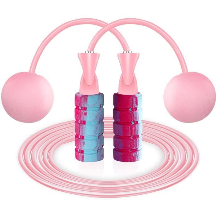 saut à la corde à sauter portable-Sans fil plus filaire-Rose