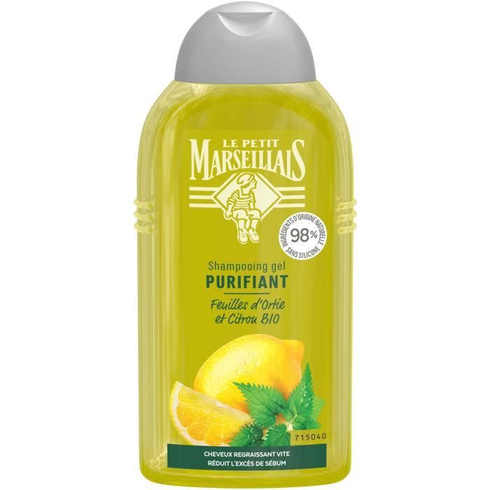 Le Petit Marseillais Shampooing Purifiant Ortie Blanche et Citron Bio 250ml