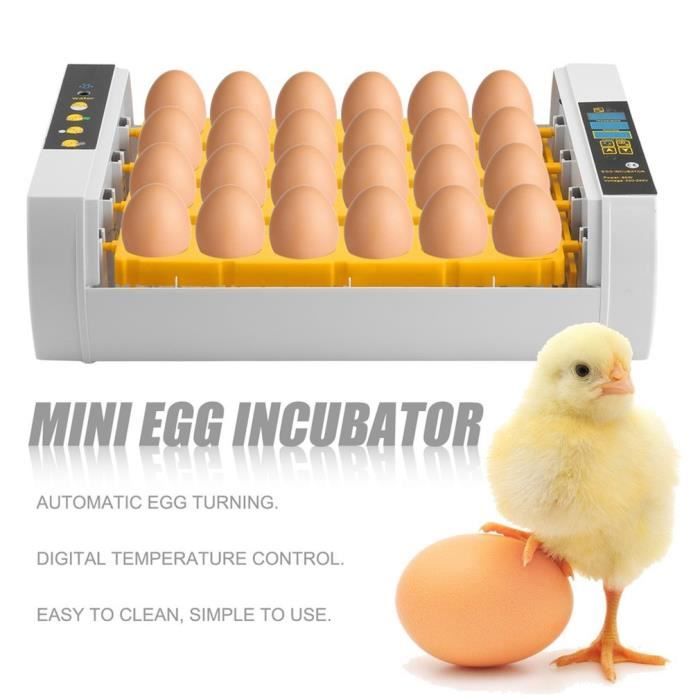 Couveuse Incubateur œufs Retournement Automatique 24 œufs Numérique Appareil d'Incubation Eclosion de Poussin (24 Oeufs)