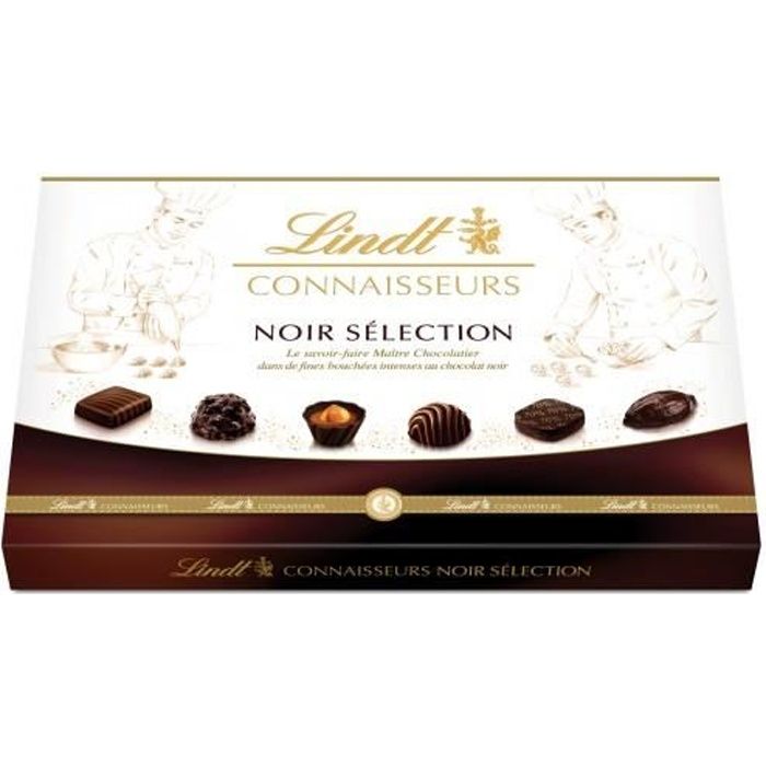 LINDT & SPRÜNGLI Boîte Connaisseurs Noir Sélection - 400 g - DDM 30/04/2021