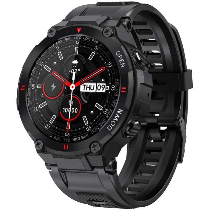 ANSUNG Montre Connectée Homme,Montre Intelligente Homme IP67 Etanche Bracelet Connecté Cardio Podometre Smartwatch Sport Fitness Tra