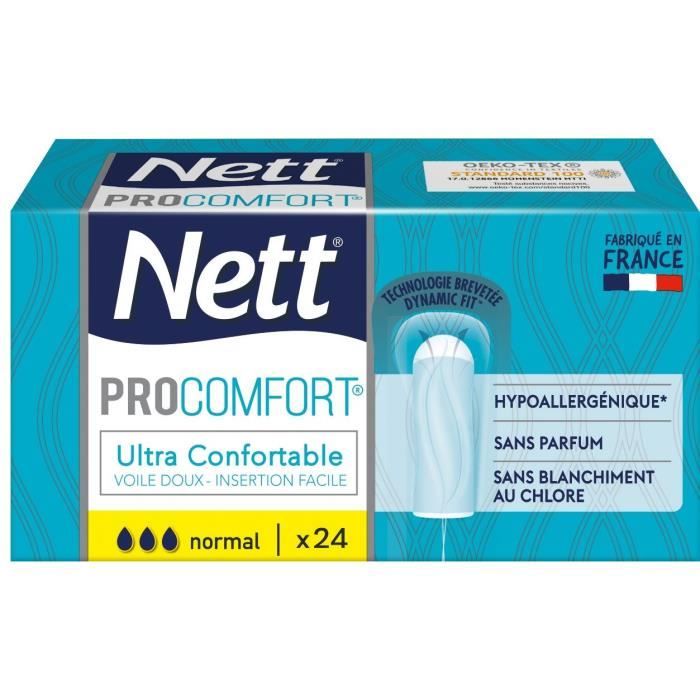 NETT Tampon ProComfort Normal sans applicateur - Boîte de 24