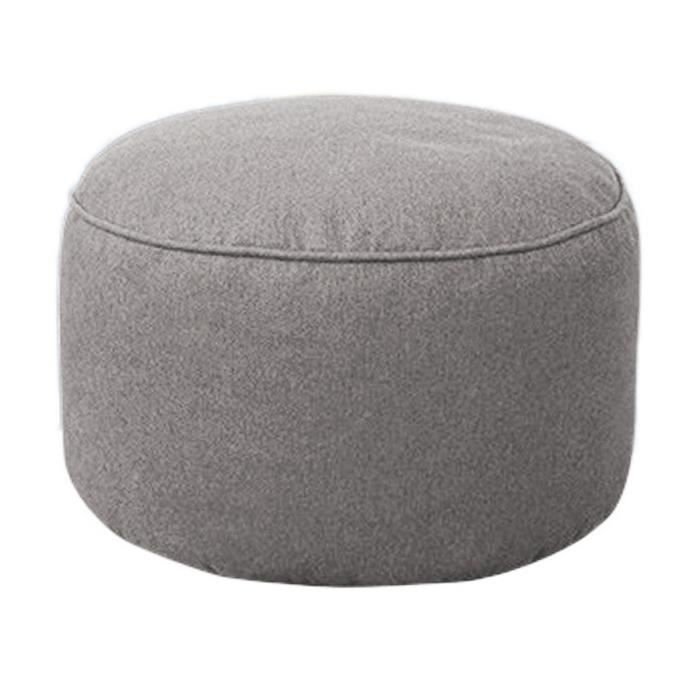 TEMPSA Pouf Canapé Tabouret Rond Couvrir Sacs De Fèves Paresseux de Sofa Coton Couverture Gentleman Gris
