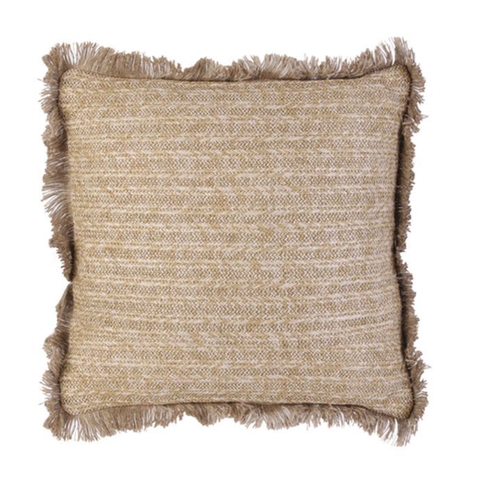 Coussin design bord de mer en jute Raphia - L. 40 x l. 40 cm - Beige