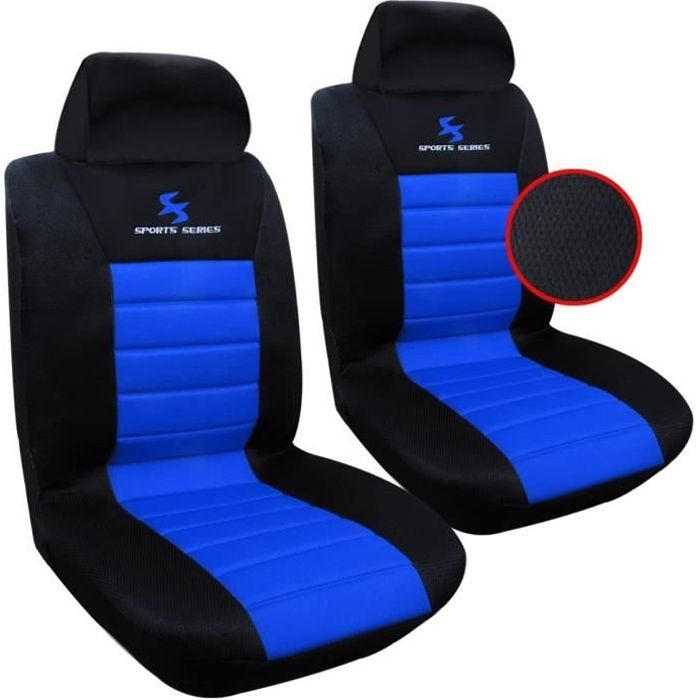 WOLTU Housse de siège de Voiture Universelle pour 2 sièges,Noir Bleu