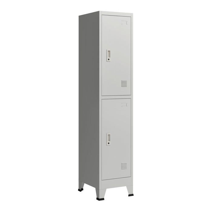 Casier de bureau armoire meuble de rangement pour bureau atelier chambre acier métallique avec 2
