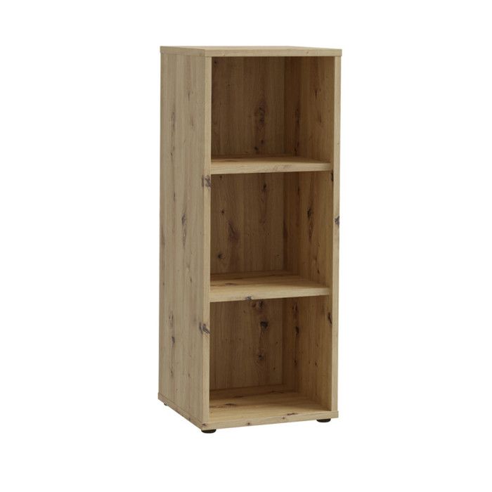 Etagère H. 115 cm 3 niveaux décor chêne rustique - MANOLO Meubletmoi Etagère H. 115 cm 3 niveaux décor chêne rustique - MANOLO Meubletmoi