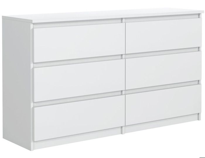 MebLocker Commode à6 tiroirs de 120cm pour salon bureau chambre denfant/adolescent moderne élégante pour rangement organisé