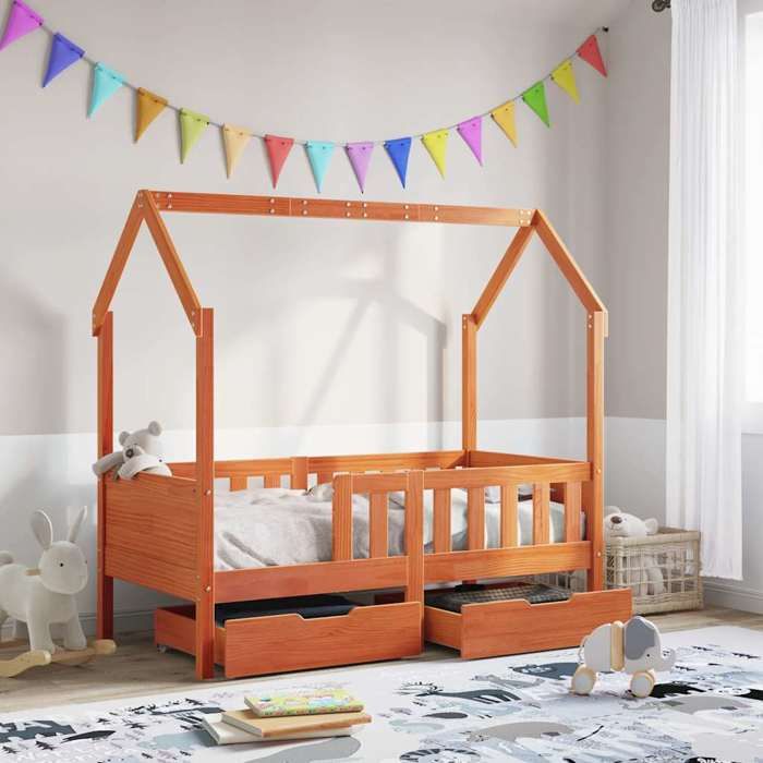 vidaXL Cadre de lit enfant avec tiroirs sans matelas 80x170 cm bois 3302043