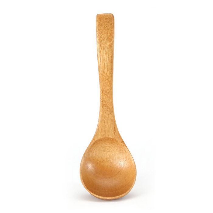 Cuillère Soupe Bois Naturel 28cm Crochet Suspension Cuisine Louche