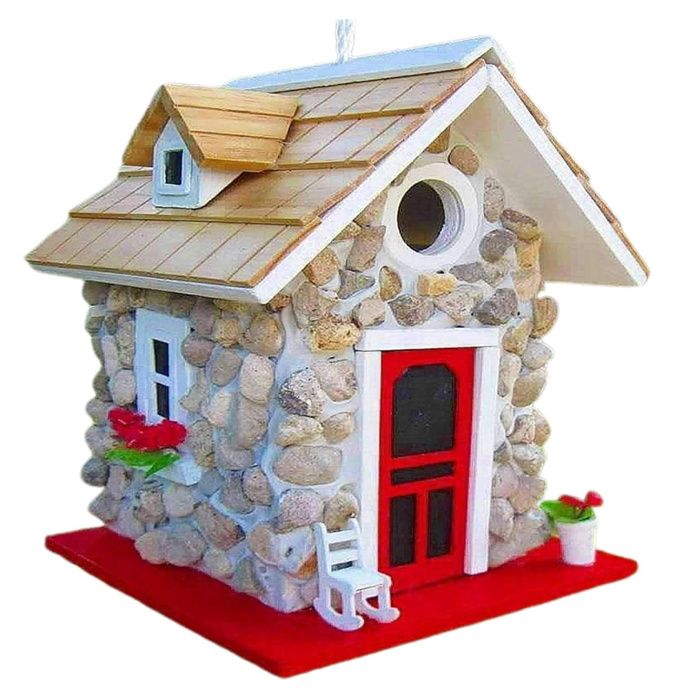 Maison et mangeoire pour oiseaux 2 en 1 - Perchoir en acier inoxydable + charnières - Protection amovible - Merles bleus moineaux