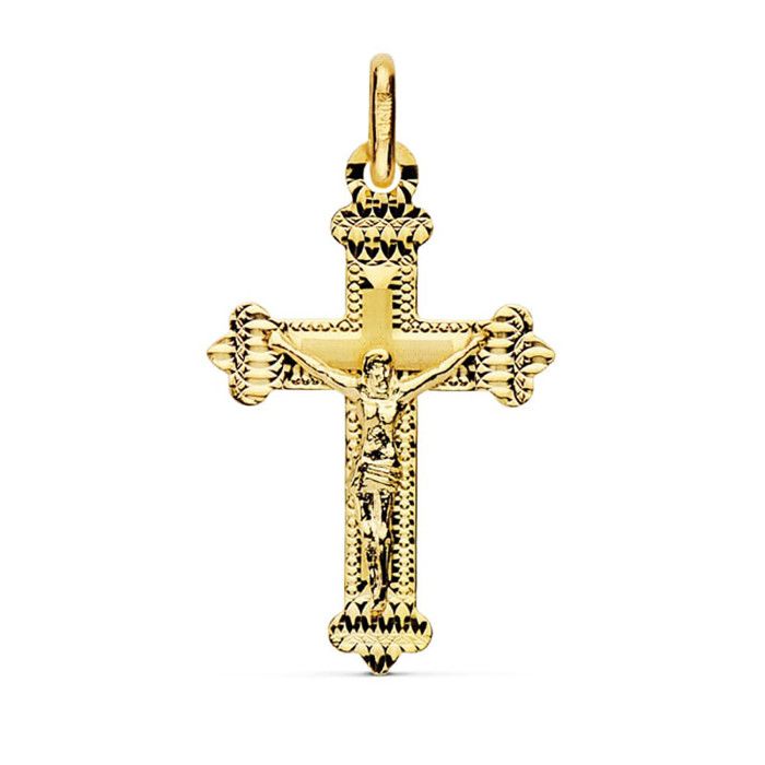 Pendentif - Médaille Christ sur la Croix Or 18 Carats 750 Jaune - Chaine Offerte - 18PCH16541 Pendentif - Médaille Christ sur la Croix Or 18 Carats 750 Jaune - Chaine Offerte - 18PCH16541