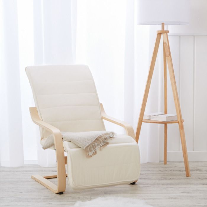 Relaxsessel Natur avec repose-pieds Bois naturel Fauteuil à bascule fauteuil d’allaitement fauteuil inclinable Relaxsessel Natur avec repose-pieds Bois naturel Fauteuil à bascule fauteuil d’allaitement fauteuil inclinable