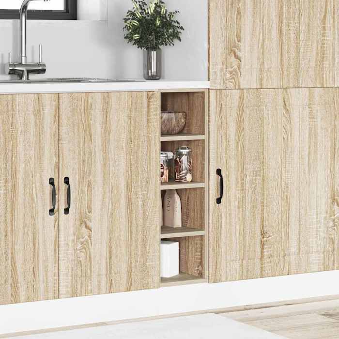 RemiseArmoire basse Riga - Buffet Bahut de cuisine/Meuble bas - chêne sonoma 20x445x815 cm JILIMAISON2025 4489584