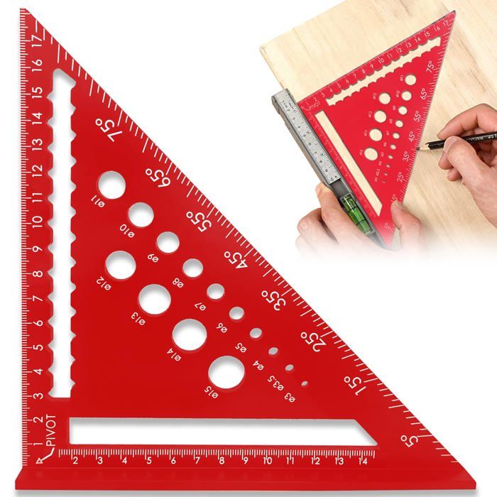 Equerre Menuisier 180mm Equerre Charpentier 45 90 Degres Rapporteur Dangle