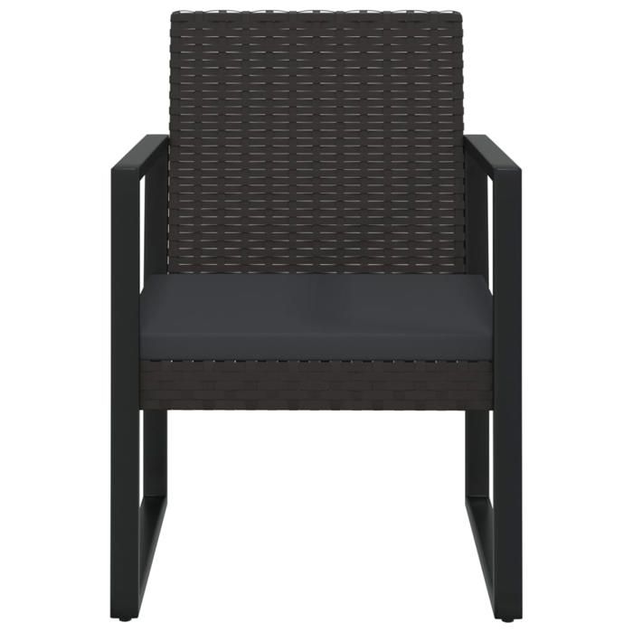 SWEETY Fauteuil de jardin avec coussin Noir Résine tressée - anticorrosion - 5.66kg CJ1314