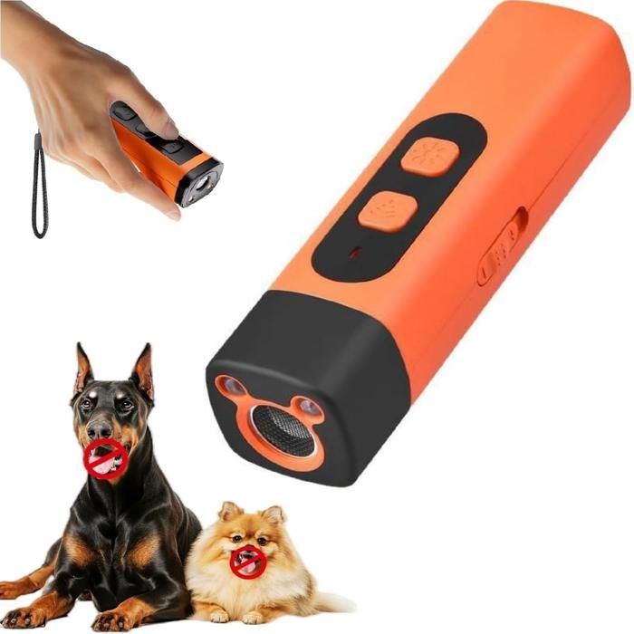 Meilleurs prix pour Générique Répulsif Ultrasonique pour Chien Dispositif Anti-aboiement Portatif 2 en 1 avec Lumière LED pour Chiens de Petite Moyenne