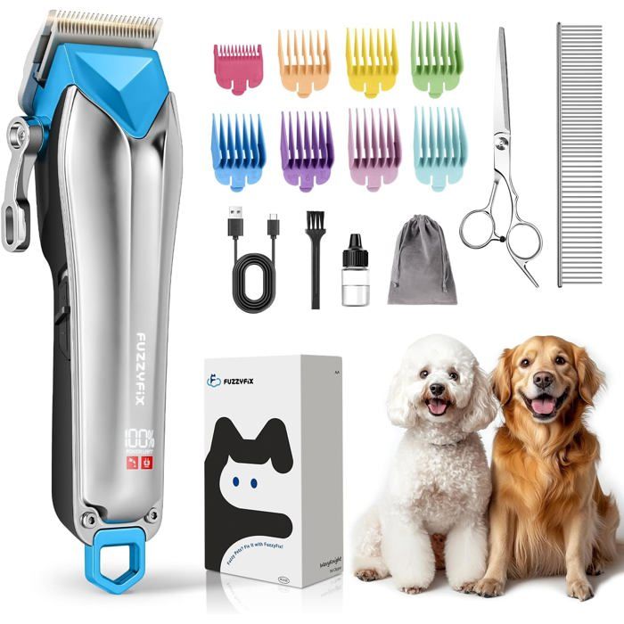 Comparer les prix de Kit de toilettage professionnel pour chien Tondeuse à poils en acier inoxydable rechargeable à faible bruit