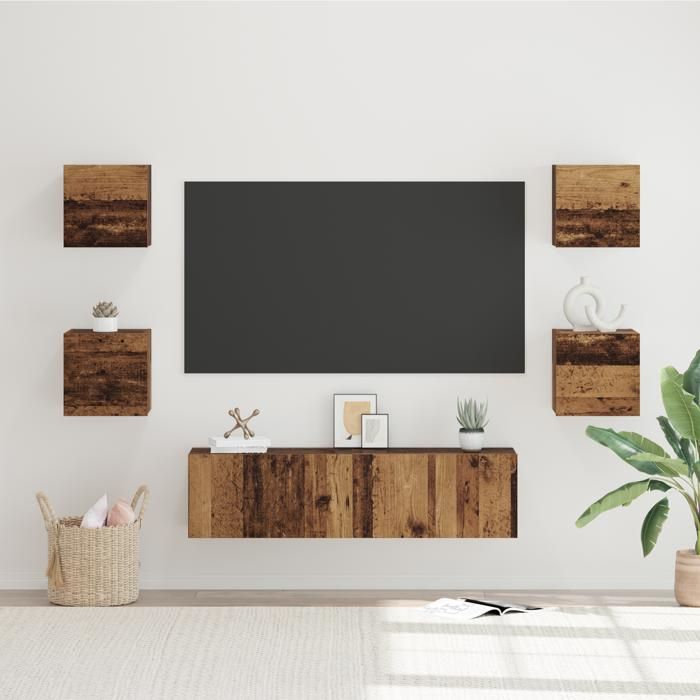 Moderne Ensemble Meuble TV - Meuble HiFi - 6 pcs Bois ancien Moyen 120 x 30 x 30 cm@FR(76757)