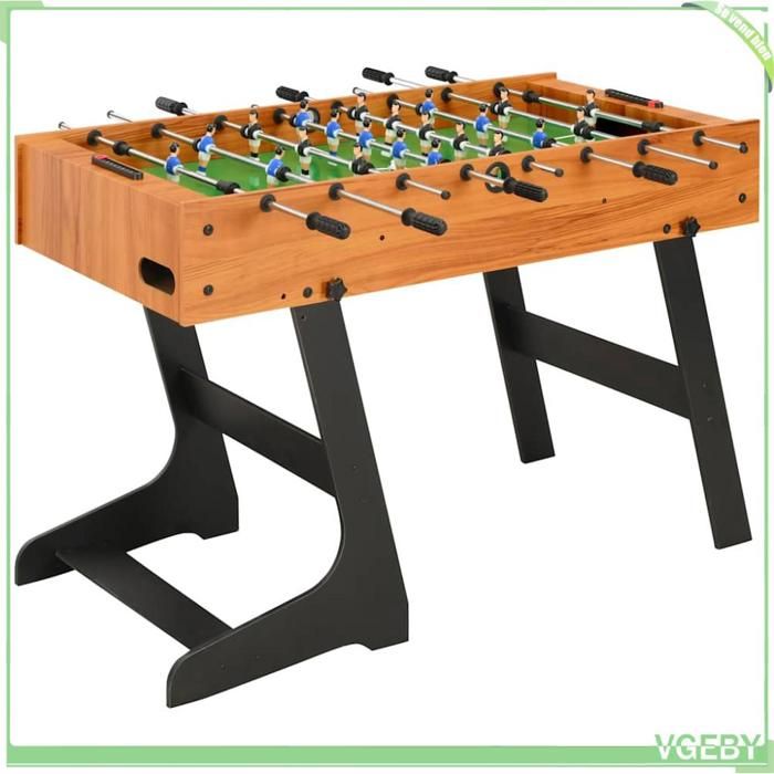 Table De Football Pliante 121x61x80 Cm - Baby-Foot Robuste Maison Et Salle De Jeux VidaXL Marron Clair