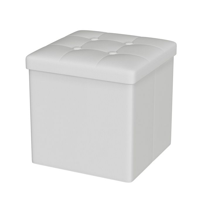 Pouf de rangement - GOOD NITE - 30x30x30 cm - Coffre pliant - Coussin amovible - Tabouret / Repose-pieds / Organisateur
