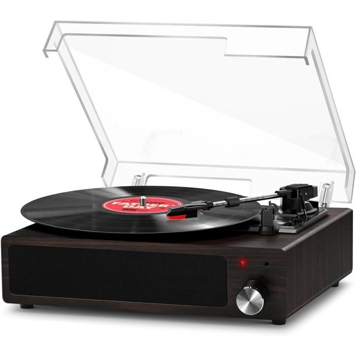 Platines Vinyle,Mersoco Tourne-Disque Bluetooth,phonographe Vintage avec 3 Vitesses et Haut