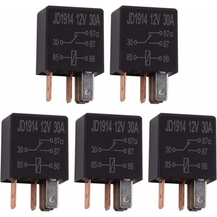 Relais Automobile 12V/50A, 5 Broches, SPDT - Compatible 3D0951253A, -30°C à +85°C