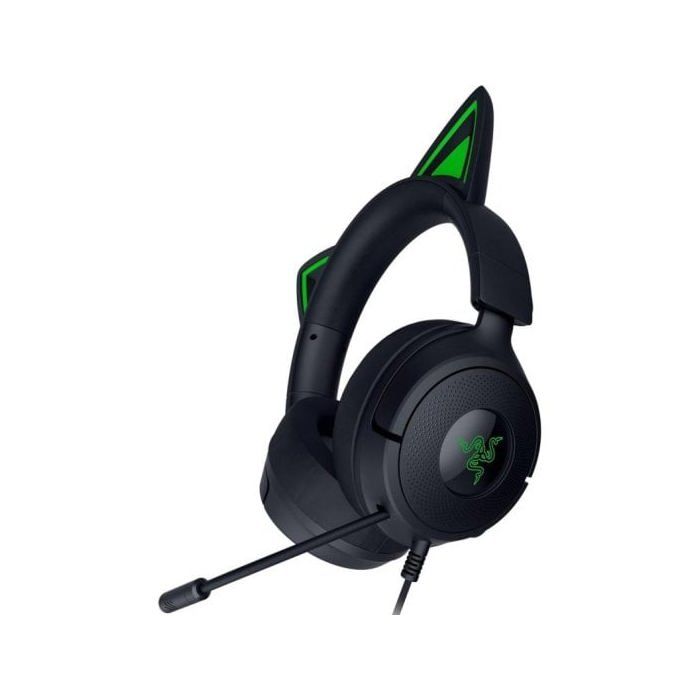 Auriculares Gaming Razer Kraken Kitty V3 X con cable orejas de gatito micrófono cardioide 40 mm negro